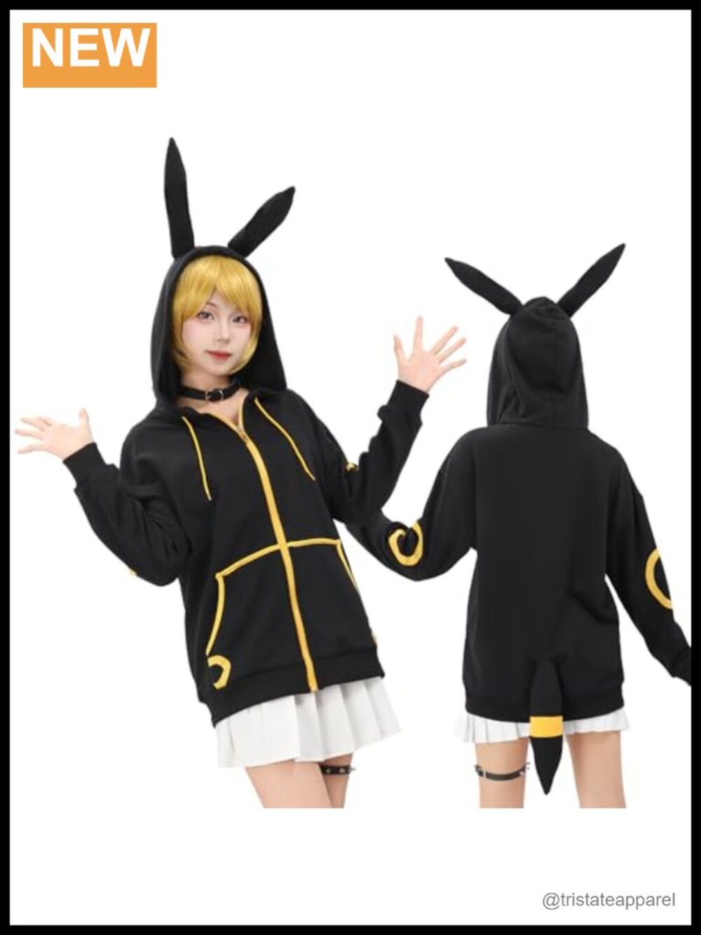 DAZCOS Anime Cosplay Hoodie Sweatshirt Ears Tail Costume for Women